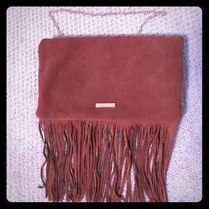 BCBG Maxazria Suede fringe purse